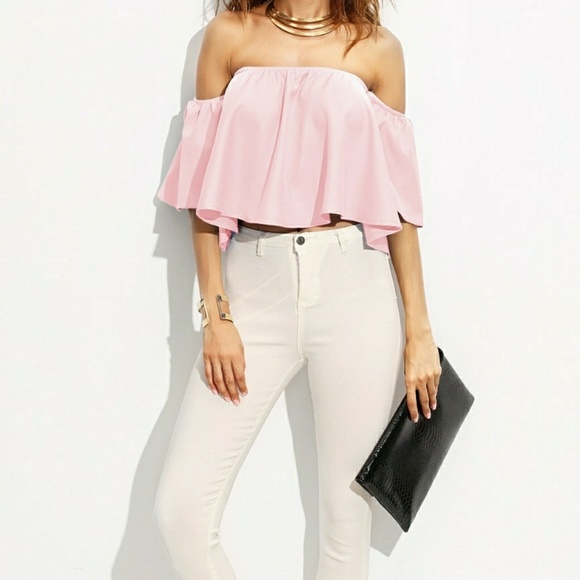 🎀🛍Off Shoulder Crop Top - Picture 2 of 5
